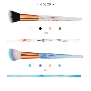 Amazon Hot selling 7 pcs marble blusher make up brushes kit foundation eye shadow make-up marble fan makeup brush tool kits