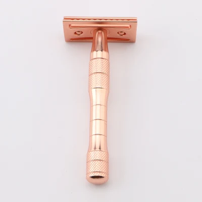 Amazon Hot Selling Rose Gold Double Edge Safety Razor Private Label Pink Shaving Safety Razor