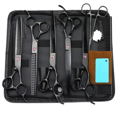 Barber Scissors Kit Straight Cut Thinning Curved Scissor Grooming Set