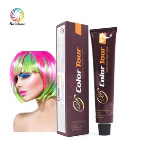 Colortour GMPC factory logo customized 52 colors harmless organic hair dye instantly