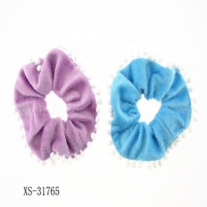 Cotton Beads Wholesale Women Hair Elastic Custom Velvet Bath Scrunchie