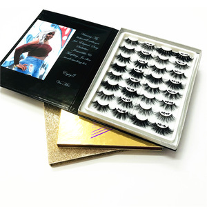 Custom 16 Pairs Eyelash Book Packaging Private Label 3D Mink False Eyelashes