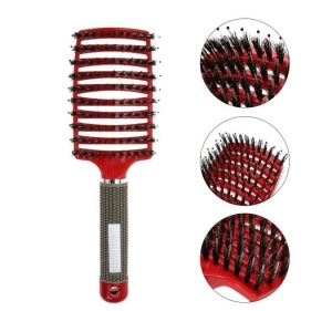 Customized Curved Vented Detangling Wave Brush Boar Bristle Hair