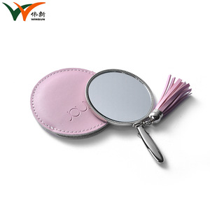 Customized Metal Cosmetic Mirror, Portable Handheld PU Cosmetic Mirror, Personalized Pocket Mirror