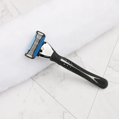 D954L 5+1 Stainless Steel Blade Cartridge Hair Removal Beard Trimming Metal Handle System Razor