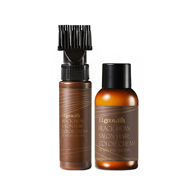 (ELROEL) ELGROWTH BLACK BEAN SALON HAIR COLOR CREAM 02 NATURAL BROWN 55ml