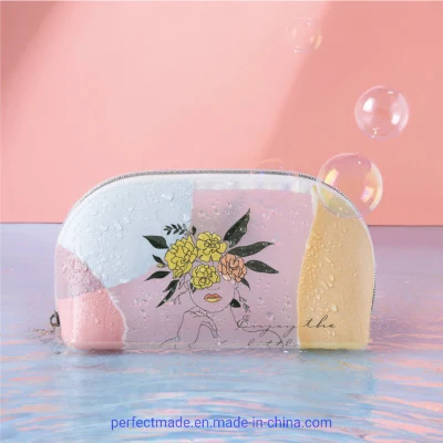 Fashion Waterproof Toiletry Pouch Transparent TPU Ladies Makeup Cosmetic Bag