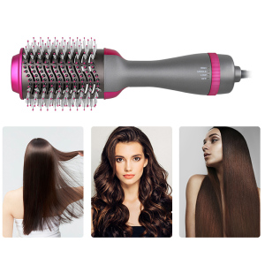 Grey Professional Fashionable hair dryer brush styler hot air brush in hair straightener