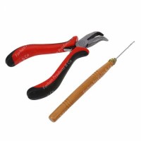 Hair Plier Hook Tool Kit + Micro Link Beads Threading Hair Extension