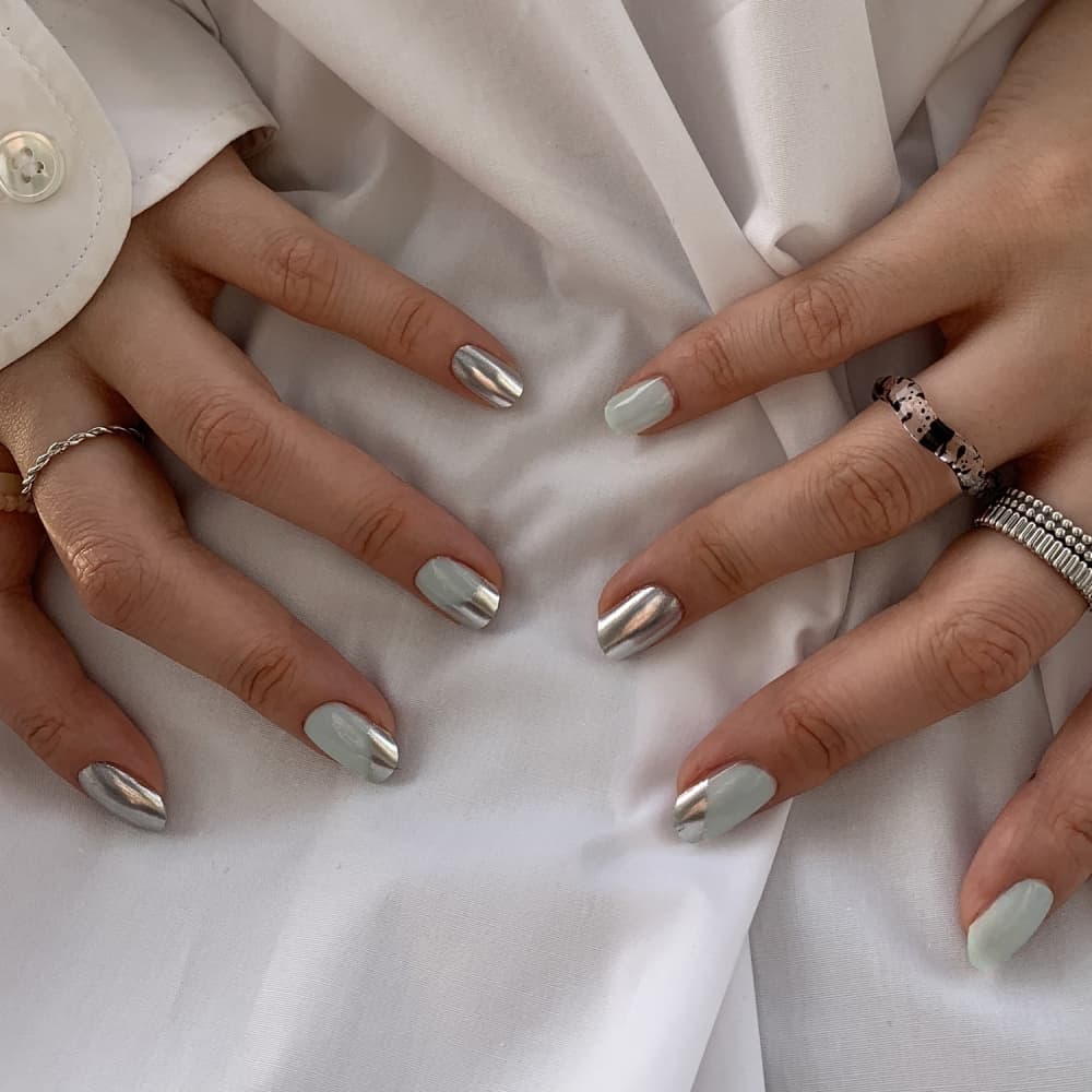KEEPU CUSTOM NAIL STRIP ICY MINT MIRROR POWDER