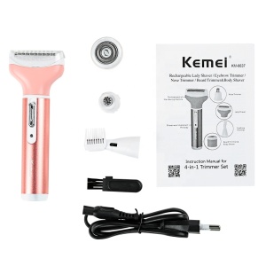 Kemei 6637 4 in 1 Kemei Female Epilator Multifunction Lady Electric Shaver Shaving Machine Eyebrow Nose Hair Trimmer Women Hair