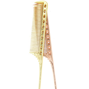 Professional Hair Cutting Metal Tail Comb For Barbers