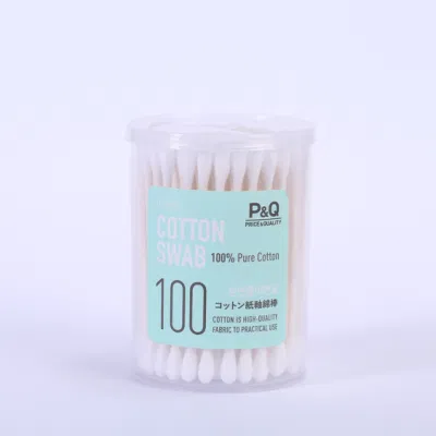 Sample Customization Bebes Paper Stick Cotton Swab for Daily Use in Canister
