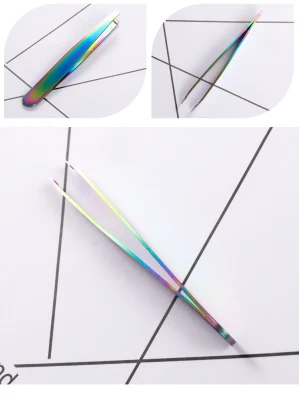 Stainless Steel Eyebrow Clip Color Comb Oblique Flat Mouth
