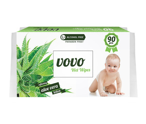 Vovo Wet Wipes High Quality (Aloe Vera)(120).