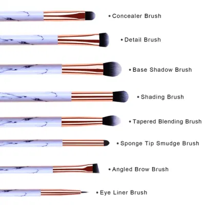 Wholesale Make up Brush Private Label 8 PCS Eyeshadow Eyeliner Blending Crease Soft Dense Synthetic Hair Wood Handle Eye Makeup Brushes Set