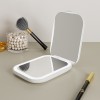 New Portable White Color Compact Wallet Style 1X/10X Magnifying LED Makeup Mirror