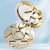 Customized Glossy Gold Color Electroplated Start Shape Pocket Makeup Mirror Multifunctional Foldable Solid Eye Shadow Box