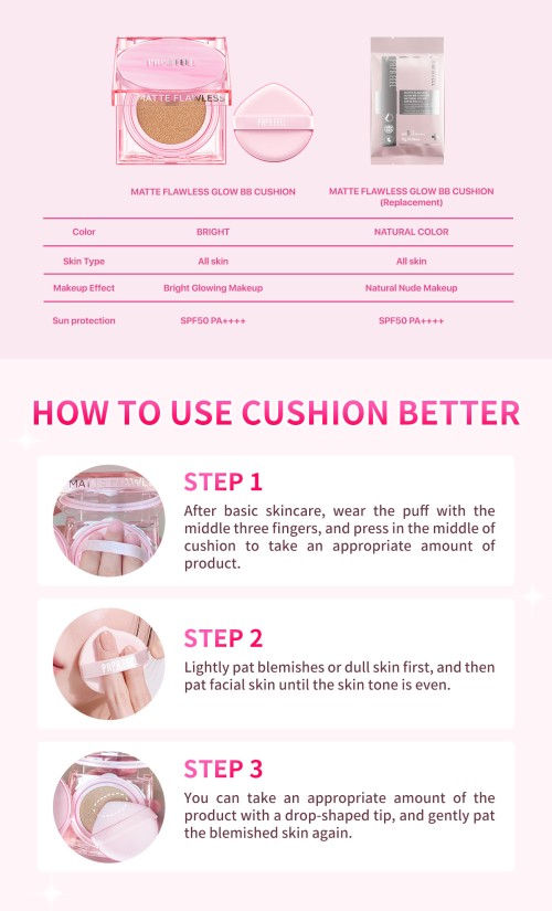 PAPA FEEL Cover All Perfect Brighten Cushion Coverage Foundation Oil Control Waterproof Sweat-Proof Powder SPF50 PA++++ 11g