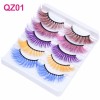 Newest 3D Fake Eyelashes Colorful Faux Mink Lashes Mix Color Pink Blue Red White False Eyelashes Fluffy Soft Cilias Vendor