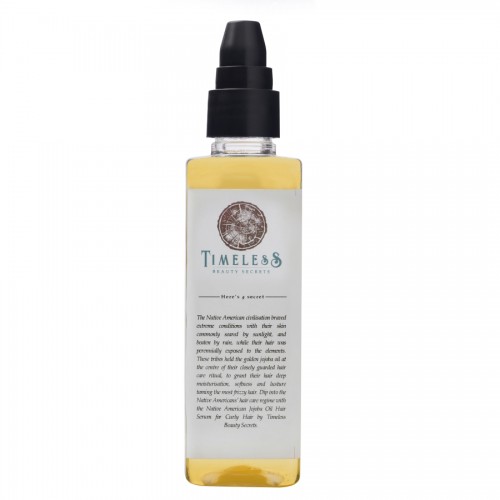 Timeless Beauty Secrets Organic Jojoba Oil Softening, Hair Serum with UV protection for Frizzy, Coarse, Curly Hair