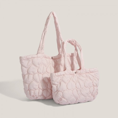 Custom-made Niche Style Pink Large Capacity Travel Puffy Tote Bag Cosmetic Handbag