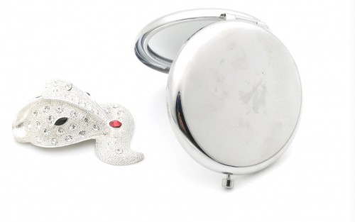 65MM Mini Pocket Stainless Steel Folding Makeup Mirror