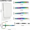 Eyebrow Tweezers Set Rain-bow Pack of 6 for Ingrown Facial Hair Removal Scissors Slant Pointed Tweezer Kit for Women's & Men's