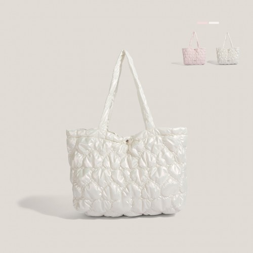 Custom-made Niche Style Pink Large Capacity Travel Puffy Tote Bag Cosmetic Handbag