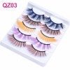 Newest 3D Fake Eyelashes Colorful Faux Mink Lashes Mix Color Pink Blue Red White False Eyelashes Fluffy Soft Cilias Vendor