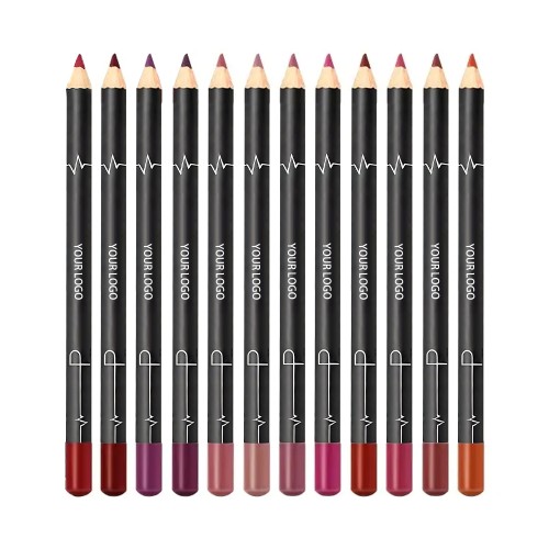 Wooden Lip Liner Pencil Private Label OEM ODM, Waterproof Smooth Texture, Custom Colors & Wooden Tube Design, FDA Compliant Ingredients