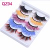 Newest 3D Fake Eyelashes Colorful Faux Mink Lashes Mix Color Pink Blue Red White False Eyelashes Fluffy Soft Cilias Vendor