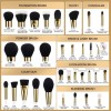 Custom Logo Private Label 24-30 Pcs Makeup Brush Set with Leather Cylinder Holder Case and Beauty Sponge Wholesale