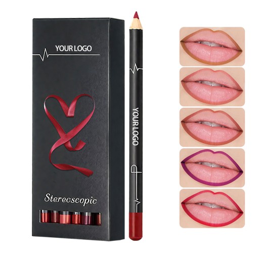 Wooden Lip Liner Pencil Private Label OEM ODM, Waterproof Smooth Texture, Custom Colors & Wooden Tube Design, FDA Compliant Ingredients