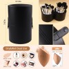 Custom Logo Private Label 24-30 Pcs Makeup Brush Set with Leather Cylinder Holder Case and Beauty Sponge Wholesale
