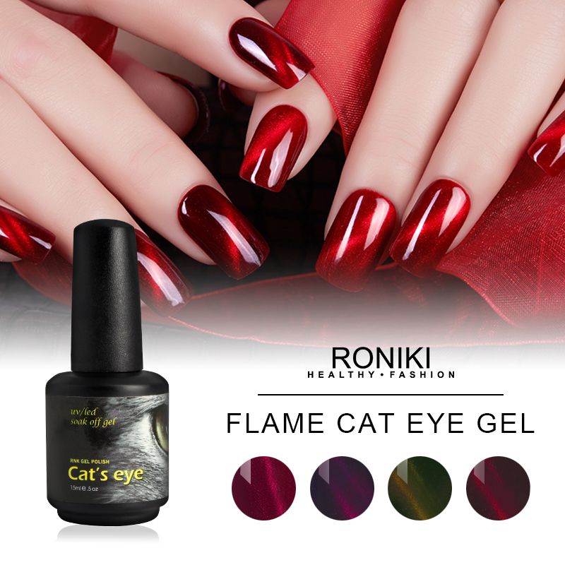 RONIKI Hot Flame Cat Eye Gel Polish,Cat Eye Gel,Cat Eye Gel Polish