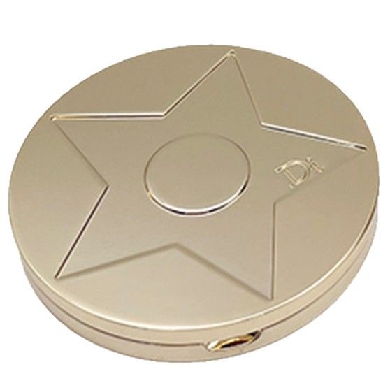 Customized Glossy Gold Color Electroplated Start Shape Pocket Makeup Mirror Multifunctional Foldable Solid Eye Shadow Box