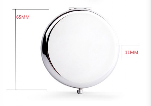 65MM Mini Pocket Stainless Steel Folding Makeup Mirror