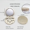 Customized Glossy Gold Color Electroplated Start Shape Pocket Makeup Mirror Multifunctional Foldable Solid Eye Shadow Box
