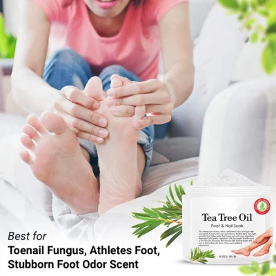100% Natural Tea Tree Foot &amp; Nail Soak for Dry Cracked Feet with Epsom Salt