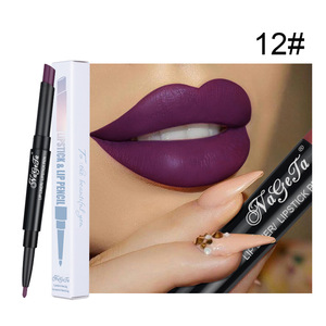 12 Color Double-End Lip Makeup Lipstick Pencil Waterproof Long Lasting Tint Red Lip Stick Beauty Matte Liner Pen Lipstick