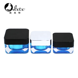 15g 30g 50g red acrylic cosmetic packaging cosmetic square cream jar container with lid