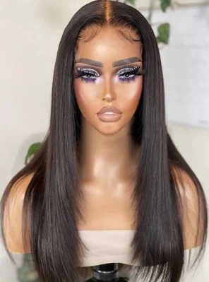 180% Density 13X4 Layered Straight Lace Front Wig Length 18inch