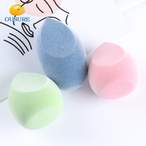 2019 hotsale fiber flocked beauty sponge makeup sponge