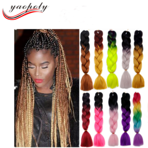 24&#039;&#039; 100g Two Colored Synthetic Hair Jumbo Braiding Expressions Hair For Braiding