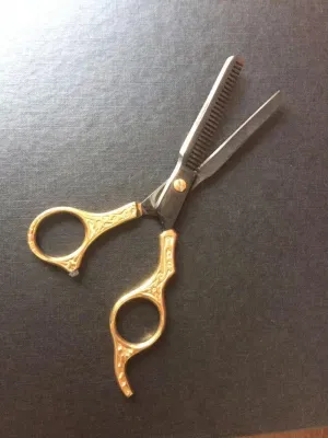 6 Inch Professional Barber Hair Scissors Black and Gold Scissor
