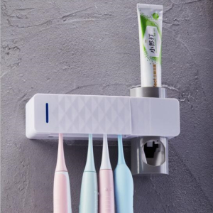 Bathroom Ultraviolet Toothbrush Holder Sterilizer And Automatic Toothpaste Dispenser