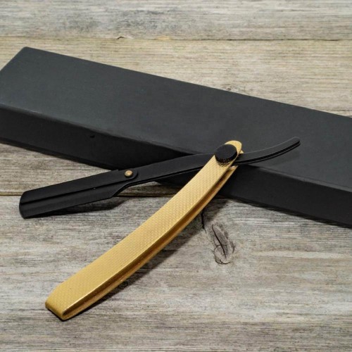 Black and Gold Shaving Knife Barber Salon straight cut throat Shaving razor