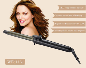 Ceramic LED display temperature electric automatic rotating hair curler