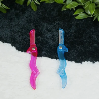 Colorful Foldable Eyebrow Trimmer Safety Plastic Eyebrow Knife